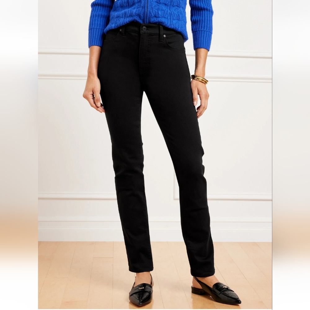 Talbots High-Rise Straight Leg Black Jeans-Size 14P